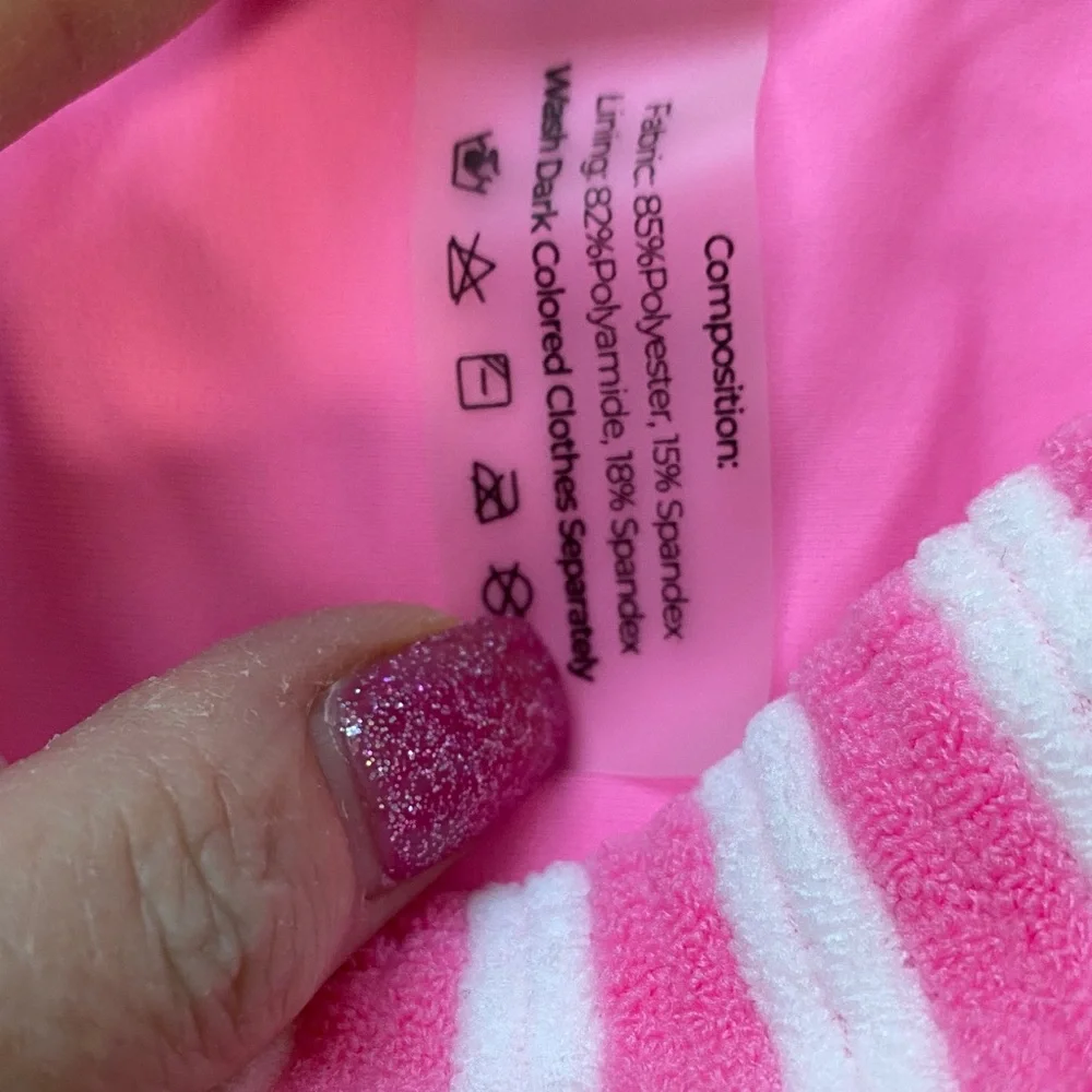 🔥Seamolly NWOT Striped Pink and White Bikini Set - Picture 3 of 5